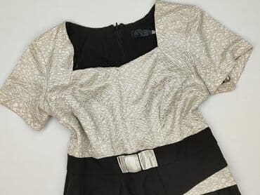 czarna sukienka ze srebrnymi wstawkami: Sukienka damska, M — 1