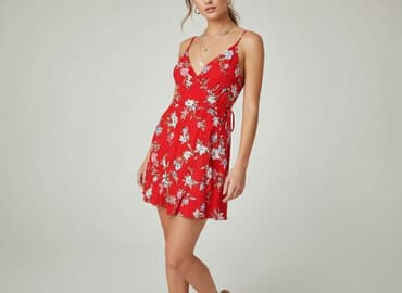 krótka czerwona sukienki na wesele: H&M, Sukienka damska, rozmiar M — 6