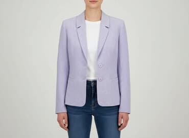 liliowy garnitur damski: Marynarka damska, rozmiar L — 6