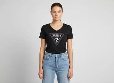 guess los angeles t shirty: Guess, T-shirt damski, rozmiar S — 1