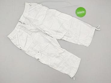 biale materialowe spodnie: Papaya, Spodnie 3/4 damskie, rozmiar 2XL — 2