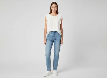 białą bluzka z długim rękawem zara: Zara, Bluzka damska, rozmiar S — 1