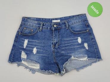 krótkie spodenki jeansowe damskie duże rozmiary: SZACHOWNICA, Szorty damskie, rozmiar XL — 2