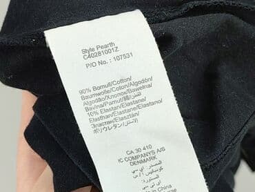 czarne t shirty damskie w serek: Ichi, T-shirt damski, rozmiar XS — 5