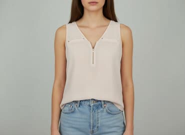 bluzki z zamkiem z przodu: Top damski, rozmiar S — 6