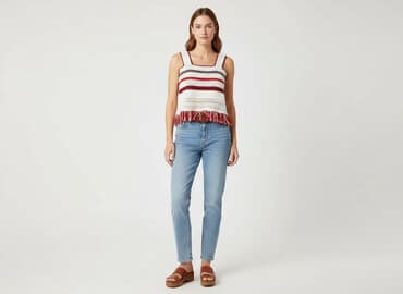 sukienka do chrztu na szydełku wzór: Top damski, rozmiar S — 1