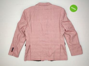 srebrna marynarka do sukienki: Męska marynarka ANTONIO – różowy melanż w delikatną kratę - Rozmiar z — 3