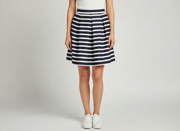 spódnice rozkloszowane granatowa: Spódnica damska, rozmiar L — 8