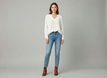 biala bluzka na dlugi rekaw: Bluzka damska, rozmiar S — 1