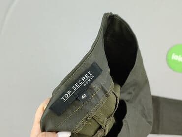 khaki legginsy: Top Secret, Spodnie materiałowe damskie, rozmiar L — 4