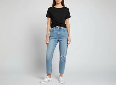 shein czarne bluzki: Shein, T-shirt damski, rozmiar S — 6