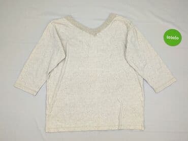 beżowa bluzka z dekoltem w serek: Women's blouse, size L — 4