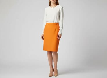 pomarańczowa spódnice ołówkowe: Spódnica damska, rozmiar S — 7