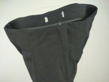 spodnie z wysokim stanem czarne eleganckie: Material trousers for women, size S — 5