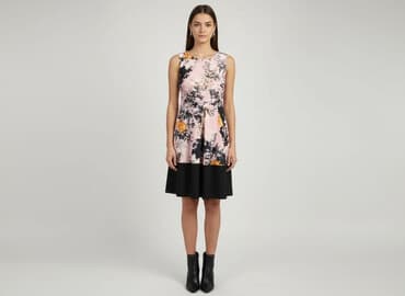 sukienka rozkloszowana dekolt łódka: Boohoo, Sukienka damska, rozmiar S — 6