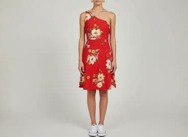 piękne czerwone sukienki na wesele: Sukienka damska, rozmiar M — 6