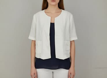 dluga biala koszula: Marynarka damska, rozmiar L — 6