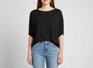 koszulka z szerokimi rękawami: T-shirt damski, rozmiar M — 5