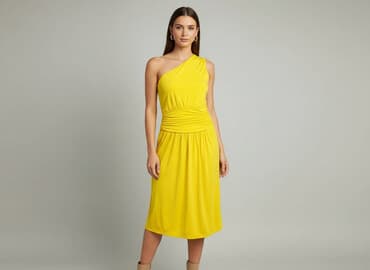 shein zolta sukienka: Sukienka damska, rozmiar S — 5