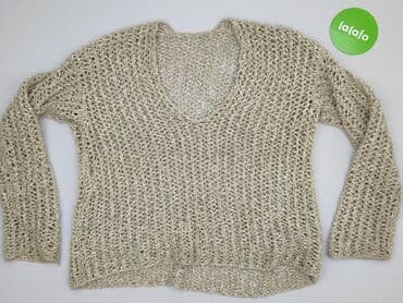 sweter z dekoltem v: Sweter damski, rozmiar One size — 2