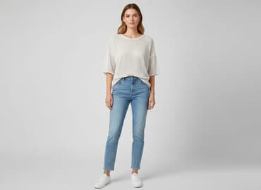 bluzka h m basic: H&M, T-shirt damski, rozmiar M — 7