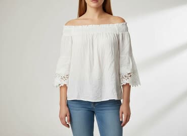 bluzka z odkrytym ramieniem allegro: Bluzka damska, rozmiar S — 7