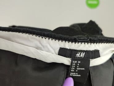 zara woskowane spodnie: H&M, Material trousers for women, size XS (EU 34) — 4