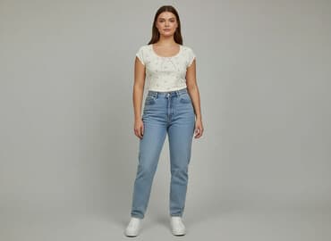 bluzki z krótkim rękawem plus size: T-shirt damski, rozmiar XL — 1