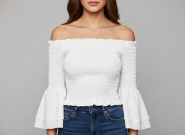 bluzki z opadającymi ramionami: Women's blouse, size S — 1