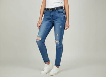 metalowe guziki do dżinsów: Jeansy damskie, rozmiar S — 6