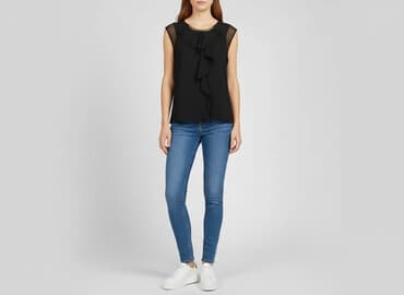 bluzka z przezroczystymi rękawami h m: H&M, Bluzka damska, rozmiar S — 1