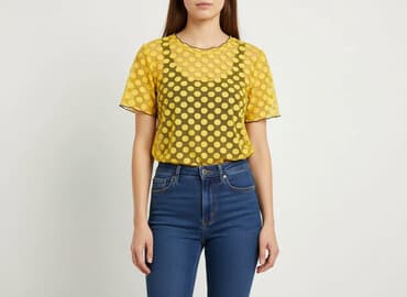 żółte bluzki z krótkim rękawem: ONLY, Bluzka damska, rozmiar M — 7