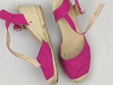 sukienka i sandały na koturnie: Sandały damskie, rozmiar 37 — 1