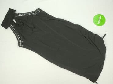 czarna sukienka ze srebrnymi wstawkami: MINIMUM, Sukienka damska, M — 2