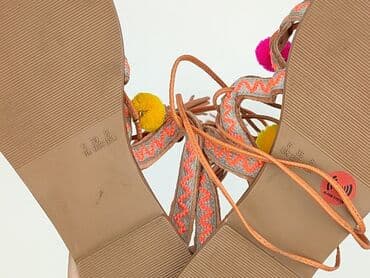 sandały na koturnie z pomponami: Papaya, Sandały damskie, rozmiar 39 — 6