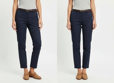 granatowe chinosy damskie: Vero Moda, Spodnie materiałowe damskie, rozmiar L — 8