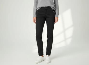 spodnie wrangler czarne: Spodnie materiałowe damskie, rozmiar S — 8