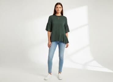 tanie bluzki z krótkim rękawem: H&M, Bluzka damska, rozmiar M — 7