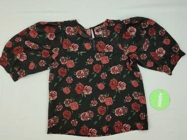 czarne bluzki z bufiastymi rękawami: Reserved, Women's blouse, size XS — 3