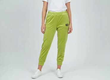 welurowe krótkie spodenki: Spodnie 3/4 damskie, rozmiar S — 5