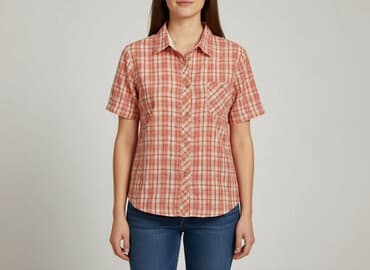 czerwona koszula w kratę damska: Koszula damska, rozmiar M — 1