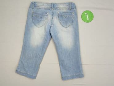 jeansy z asymetrycznym zapieciem: Spodnie 3/4 damskie, rozmiar S — 3