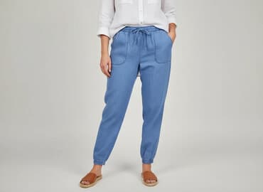 joggery damskie denim: Spodnie materiałowe damskie, rozmiar M — 7