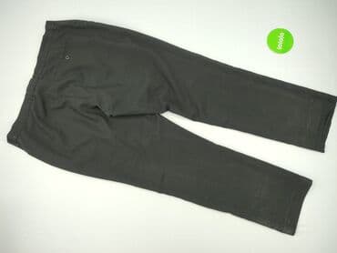 szare szerokie jeansy: Spodnie materiałowe damskie, rozmiar L — 3