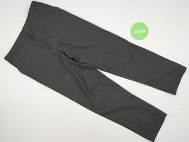 szare szerokie jeansy: Spodnie materiałowe damskie, rozmiar L — 2