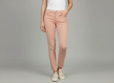 dżinsy w róże: Jeansy damskie, rozmiar S — 1