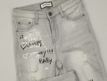 jeansy z serduszkami: Queen Hearts, Jeansy damskie, rozmiar S — 1