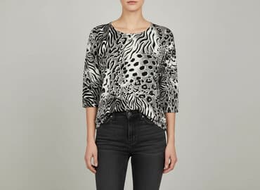 sweter piórkowy na drutach: Bluzka damska, rozmiar S — 6