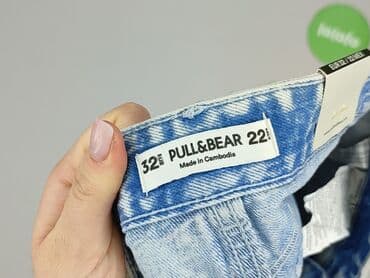 spodenki jeansowe z wysokim stanem pull and bear: PULL&BEAR, Szorty damskie, rozmiar 2XS — 4