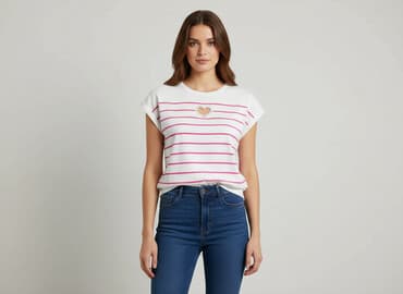 bluzki w paski z sercem: Bluzka damska, rozmiar M — 6